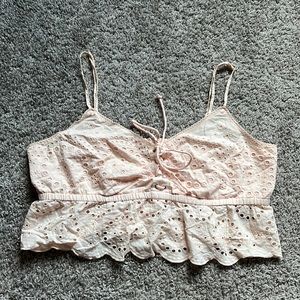 Aerie Blush Eyelet Top